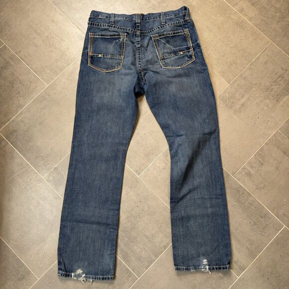 Ariat M4 Low Rise Boot Cut Jeans In Gulch Wash Men 38x36 Cotton - Picture 7 of 15